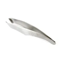 product of Mercer M35251 Precision Plus Fish Bone Tweezers 5-5/8" Cross-Hatch Grips Beveled Edges SS Satin