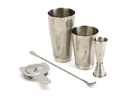 product of Mercer M37206 Barfly 5-Piece Set Full/Half Shakers, 1/2 oz Jigger, 13-3/16" Spoon, Strainer, Steel