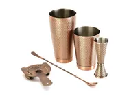 product of Mercer M37206ACP Barfly Set, 5-Piece Shakers, 1-2 Oz Jigger, 13-3/16" Spoon, 18/8 SS, Copper