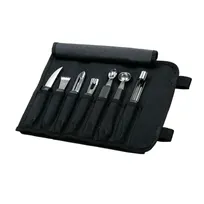 product of Mercer M40000 Garnish Set - 8-Piece Kit with 2-1/2" Peeling Knife, garnish tools and 600 Denier Roll