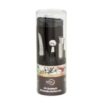 product of Mercer M40000P 8-Piece Garnish Set - 2-1/2" Peeling Knife, Melon Baller, Peeler, Storage Roll