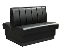 product of Original Wood Seating C6-D-48 Double Booth, 48L, Upholstered 6-Channel Back & Seat, 4 Thick Contoured Seat Foam