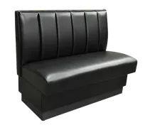 product of Original Wood Seating C6-S-48 Single Booth, 48L, Upholstered 6-Channel Back, 4 Thick Contoured Seat Foam