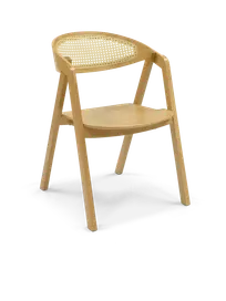 product of Original Wood Seating CHURU CANE SW Stacking Arm Chair, Rattan Back, Solid European Oak Wood Seat