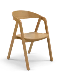 product of Original Wood Seating CHURU SW Solid Wood Stacking Arm Chair, European Oak Wood Back & Seat