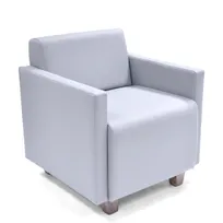 product of Original Wood Seating DUN CHAIR Fully Upholstered Chaise with Wood Legs