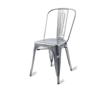 product of Original Wood Seating M11 Side Chair, Fan Back, Steel Seat, Steel Frame, Bright Silver Powder Coat Finish