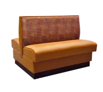product of Original Wood Seating PB-D-42 Double Booth, 48L, Upholstered Back & Seat, 4 Contoured Foam, Plywood & Solid Wood Frame