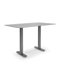 product of Original Wood Seating SOL-T3048 Rectangular 30x48 Aluminum Outdoor Restaurant Table, Anthracite Steel Base