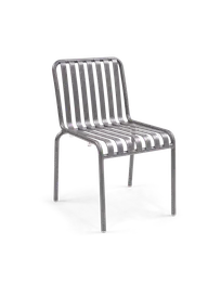 product of Original Wood Seating SOL Aluminum Stacking Outdoor Side Chair, Anthracite Finish, Metal Back & Seat