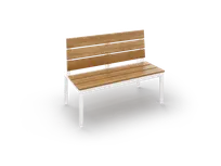 product of Original Wood Seating TOR-S-36 Torino Single Booth, 48"L, Wood Back & Seat, Metal Frame