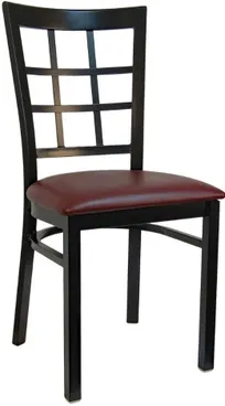 product of Atlanta Booth & Chair M290 Metal Outdoor Restaurant Chair, Semi Gloss Finish, Window Pane Back