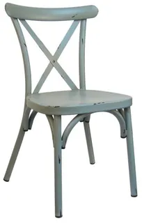 product of Atlanta Booth & Chair M730 Aluminum Stackable Side Chair with Metal X-Back