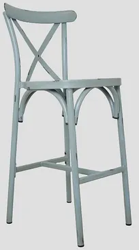 product of Atlanta Booth & Chair M730BS Stackable Aluminum Bar Stool, X Back, Metal Seat