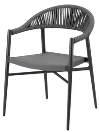 product of Atlanta Booth & Chair OD393-RP Aluminum Frame Textilene Seat Rope Back Outdoor Arm Chair