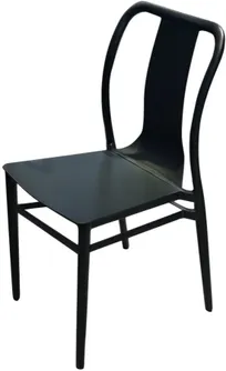 product of Atlanta Booth & Chair OD702 Modern Black Matte Aluminum Outdoor Dining Side Chair