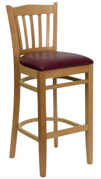 product of Atlanta Booth & Chair W102BS European Beech Wood Bar Stool with Slatted Back and Footrest