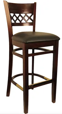product of Atlanta Booth & Chair W105BS European Beech Wood Barstool with Venetian X-Back and Footrest