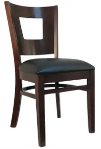 product of Atlanta Booth & Chair W106 Solid European Beech Wood Restaurant Chair with Perforated Back