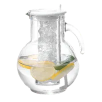 product of Cal-Mil JC100 Gourmet Glass Pitcher, 1/2 Gallon, Clear Glass, Removable Ice Chamber