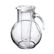 product of Steelite 4923Q140 Glass Pitcher with Ice Chamber, 2.25 Qt, 64-95 oz, 6.5" x 8.5", Handle, Kufra, 6/Case