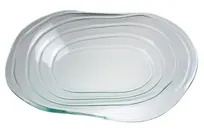 product of Steelite 6506G334 Glass Oval Platter, 10.25x13.5, Ripple Finish, 13 Size, Oval Shape, 8/Case