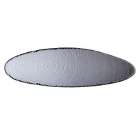 product of Steelite 6513G381 Oval Scape Glass Platter, 15.75x4.75x0.875, Smoke, Natural Textures, 6/Case