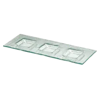 product of Steelite 6527B608 13" Rectangular 3-Compartment Creations Glass Plate, 13.5" x 5", Sold per Dozen