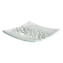 product of Steelite 6532B420 Square Glass Plate, 5 x 5, Bubbles Design, Clear Glass, Sold Per Case