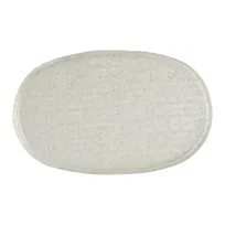 product of Steelite GS193807 Oval Glass Serving Platter, 15.375" x 9.875", Crackle Cream Finish, Glass, Sold per Case