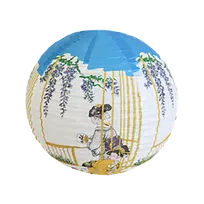 product of Thunder Group HL36-2 Japanese Cochin Lantern, 16" Round, Samurai Painting, Paper