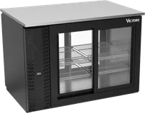product of Victory VBB48HC-F-GS-PT-B 48" Pass-Thru Back Bar Refrigerator, 15.139 cu. ft., 4 Sliding Glass Doors, Black Exterior, Stainless Steel Interior