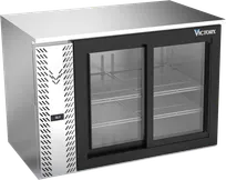 product of Victory VBB48HC-F-GS-S 48" Stainless Steel Back Bar Refrigerator, 15.139 cu. ft., 2 Sliding Glass Doors, LED Lighting