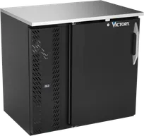 product of Victory VBBN36HC-F-B 36" Back Bar Refrigerator, 8.4 cu. ft., Black Exterior, Stainless Steel Interior, 1 Solid Door, 115V