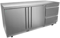 product of Asber AUTR 72 D2 P 72" 2-Drawer Undercounter Fridge, Stainless Steel, Front Breathing, 25.4 cu ft