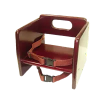 product of Thunder Group WDTHBS020A Wood Booster Seat, 11-4/5"W x 11-4/5"D x 10-5/8"H, Flippable Seat Height, Safety Harness Straps, Mahogany Finish, Stackable, Wide Stance, ASTM Compliant