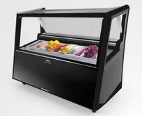 product of Finamac VISTA 12 Ice Cream Freezer, 10-Pan 5 L, Heated Glass, Case With Casters, 208-240V 1.5 kW