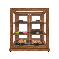 product of Koolmore KM-BDW-4CUD Bakery Display Case, 21.5"W x 13.4"D x 17.5"H, 4.0 cu ft, shelves, wood finish