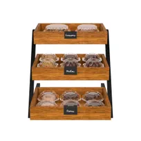 product of Koolmore KM-SDW-3ST 16.5"L x 20.3"W x 15.5"H Wooden Display Case, 3 Eucalyptus Shelves, Finish