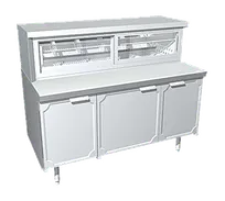 product of La Rosa L-35160-23-28 60\" L x 23\" D Case, Stainless, Glass Doors, 2 Shelves, 8\" Ledge, Remote
