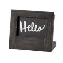 product of Cal-Mil 3818-23-87 Chalkboard Sign, 5"W x 2-5/8"D x 4-1/4"H, Oak Frame, Ash Gray, 2x3" Area, BPA Free