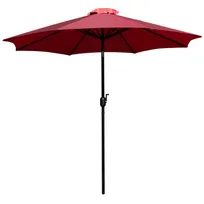 product of Flash Furniture GM-402003-RED-GG 9 ft Round Patio Umbrella, Red Polyester Fabric, Aluminum Pole, Crank Lift
