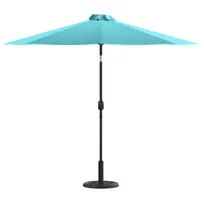product of Flash Furniture GM-402003-UB19B-TL-GG 9ft Round Patio Umbrella, Teal Polyester Fabric, Aluminum Pole, Crank Lift, Tilt