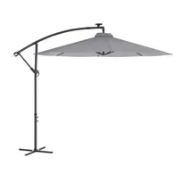 product of Flash Furniture GM-WL-UU012-GRY-GG Sedona 10 ft Gray Cantilever Patio Umbrella with 32 LED Lights