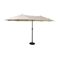 product of Flash Furniture GM-WL-UU021-TAN-GG 15ft Tan Triple Head Rectangular Patio Umbrella, 2in Steel Pole