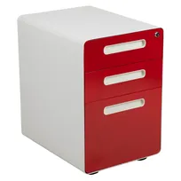 product of Flash Furniture HZ-AP535-02-RED-WH-GG Mobile Drawer Cabinet