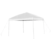 product of Flash Furniture JJ-GZ1010-WH-GG 10'x10' Pop-up Canopy Tent, White, Water and UV Resistant, Powder Coated Legs