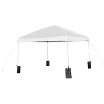product of Flash Furniture JJ-GZ1010PKG-WH-GG 10'x10' Pop-up Canopy Tent, Wheeled Case, Water/UV Resistant, White