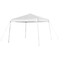product of Flash Furniture JJ-GZ88-WH-GG 8'x8' Pop-up Canopy Tent, White, Water and UV Resistant, Powder Coated Legs