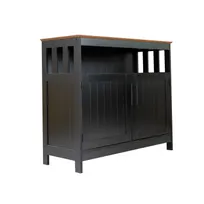 product of Flash Furniture NAN-F-HY-B23108-BLWAL-GG Mayfield Classic 40 Buffet Cabinet, Black with Walnut Finish Top